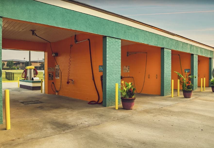 Row of self-serve bays at Safari Car Wash Hendersonville
