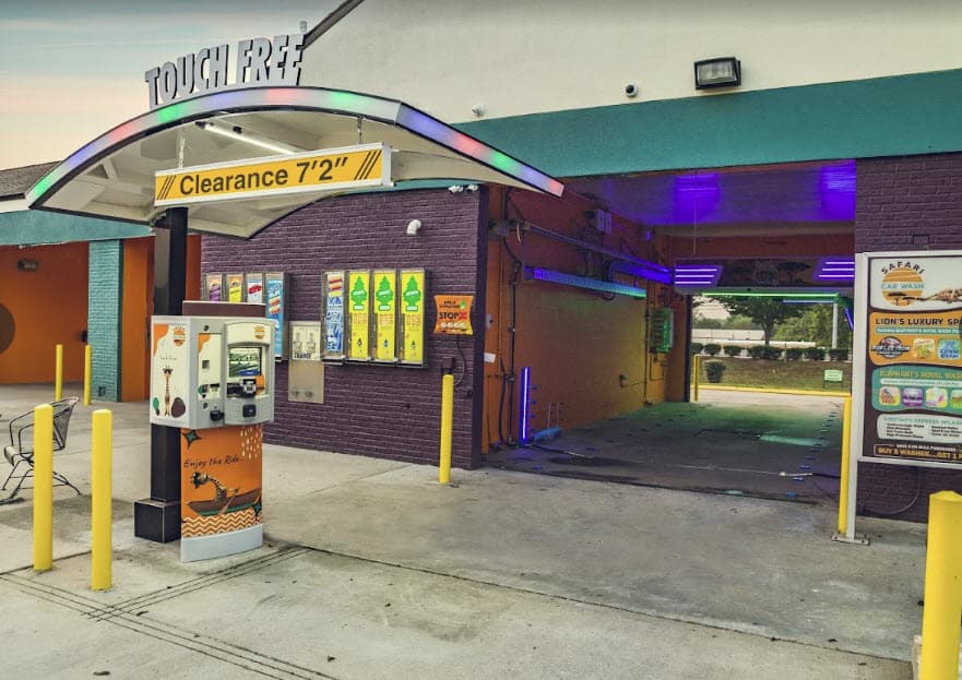 Wide touch-free automatic bay at Safari Car Wash Hendersonville